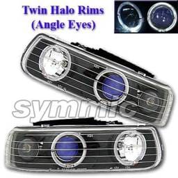 Black Blue Two Halo Headlights