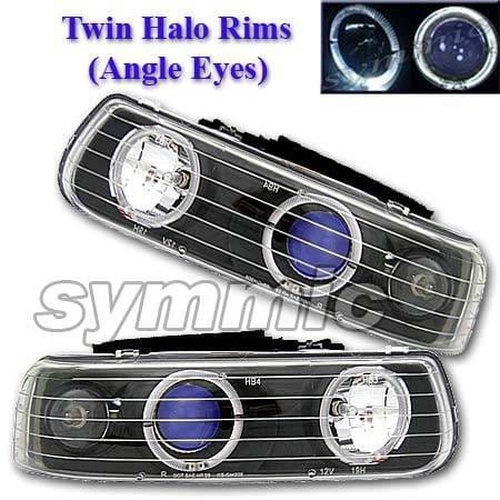 Black Blue Two Halo Headlights