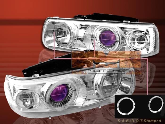 Chrome Blue Two Halo Headlights