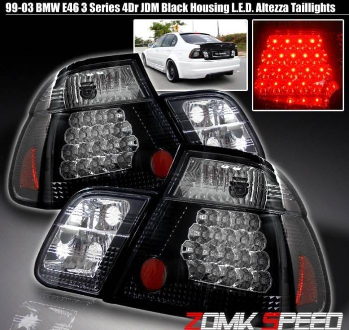 LED Smoked Altezza Taillights - JDM Black Housing