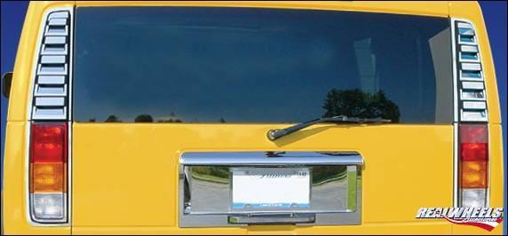 Hummer H3 RealWheels Rear Upper Louver - Polished Stainless Steel - Pair - RW118-1-H3T
