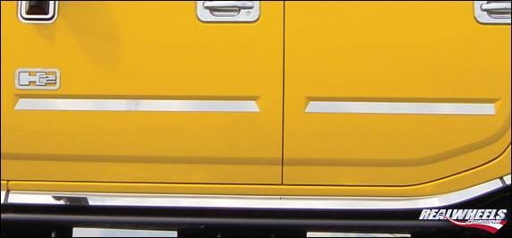 Hummer H3 RealWheels Door Panel Inserts - Polished Stainless Steel - 4PC - RW117-1-A0103