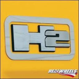 Hummer H2 RealWheels Logo Trim Bezels - Polished Stainless Steel - Pair - RW126-1-A0102