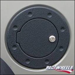 Hummer H3 RealWheels Smooth Locking Fuel Door - Black Powder Coat - 1PC - RW202-1BP-H3T