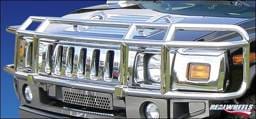 Hummer H3 RealWheels Brush Guard - Double-Tier without Inserts - Stainless Steel - 1PC - RW302-1-A0103