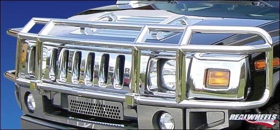 Hummer H3 RealWheels Brush Guard - Double-Tier without Inserts - Stainless Steel - 1PC - RW302-1-A0103