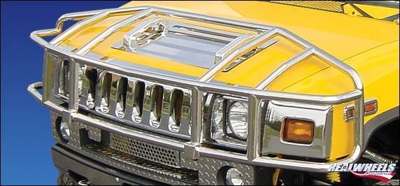 Hummer H3 RealWheels Brush Guard - Over-The-Hood without Inserts - Stainless Steel - 1PC - RW304-1-A0103