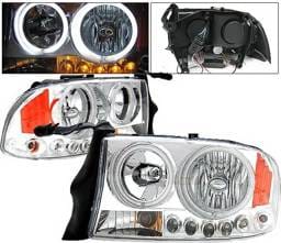 Dodge Dakota 4 Car Option Halo Headlights - Chrome CCFL - LH-DD97C-KS-CCFL