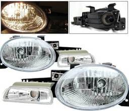 Dodge Neon 4 Car Option Headlights with Parking Light Chrome - LH-DN95C-KS