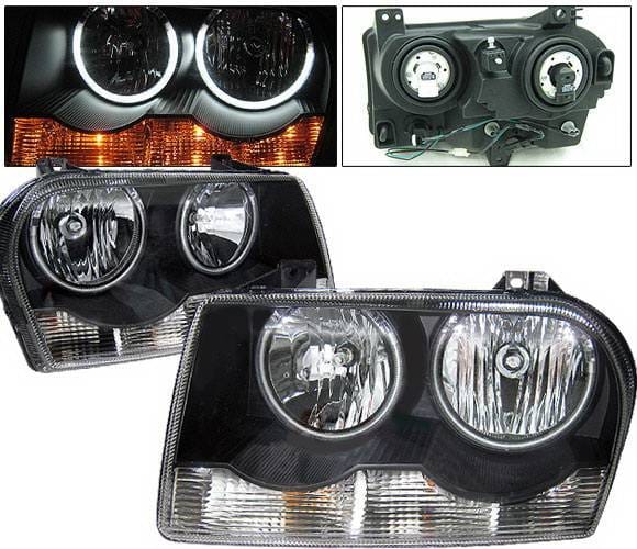 Chrysler 300 4 Car Option Halo Headlights - Black CCFL - LH-C300B-KS-CCFL