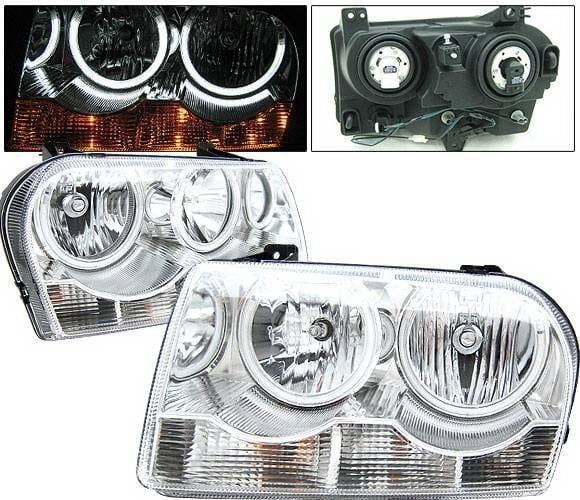 Chrysler 300 4 Car Option Halo Headlights - Chrome CCFL - LH-C300C-KS-CCFL