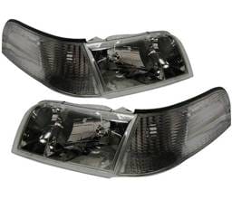 Ford Crown Victoria 4 Car Option Euro Headlights - Black - LH-FCV98BC-6