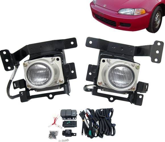 Honda Civic 4DR 4 Car Option Fog Light Kit - Clear - LHF-HC924C