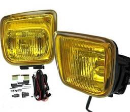 Honda Civic 4DR 4 Car Option Square Fog Light Kit - Yellow - LHF-HC964YL