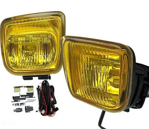 Honda Civic 4DR 4 Car Option Square Fog Light Kit - Yellow - LHF-HC964YL