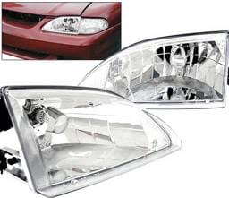 Ford Mustang 4 Car Option Headlights Chrome - LH-FM94C-KS