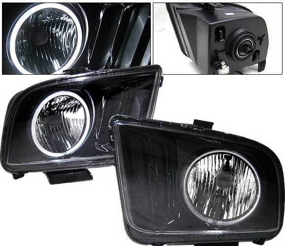 Ford Mustang 4 Car Option Halo Headlights - Black - LH-FM05BR-KS