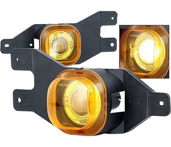 Ford F250 4 Car Option Halo Projector Fog Light Kit - Yellow - LHFP-FF25099YL-WJ