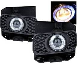 Ford F150 4 Car Option Halo Projector Fog Light Kit - Clear - LHFP-FF15099C-WJ