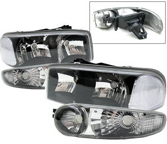 GMC Sierra 4 Car Option Headlights - Black - LH-GY00JB-6