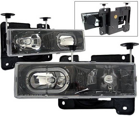 Chevrolet C10 4 Car Option Halo Headlights - Black - LH-GC88BR-KS