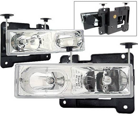 Chevrolet C10 4 Car Option Halo Headlights - Chrome - LH-GC88CR-KS