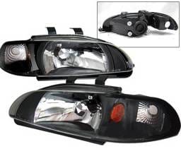 Honda Civic 4DR 4 Car Option Headlights - Black - 1PC - LH-HC924B-1