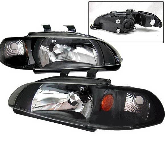 Honda Civic 4DR 4 Car Option Headlights - Black - 1PC - LH-HC924B-1