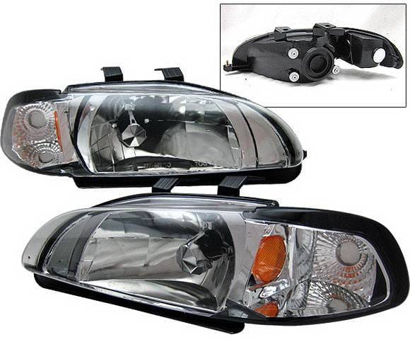 Honda Civic 4DR 4 Car Option Headlights - Chrome - 1PC - LH-HC924C-1