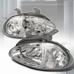 Honda Del Sol Custom Disco Chrome Headlights - 1PC - LCLH-DEL931PC