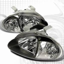 Honda Del Sol Custom Disco Black Headlights - 1PC - LCLH-DEL93JM1PC