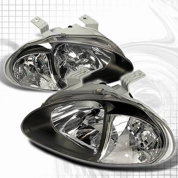 Honda Del Sol Custom Disco Black Headlights - 1PC - LCLH-DEL93JM1PC