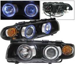 BMW 7 Series 4 Car Option Halo Projector Headlights - Black - LP-BE38BC-9