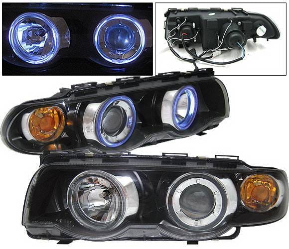 BMW 7 Series 4 Car Option Halo Projector Headlights - Black - LP-BE38BC-9