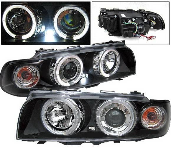 BMW 7 Series 4 Car Option Halo Projector Headlights - Black - LP-BE38BC-YD