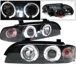 BMW 5 Series 4 Car Option Dual Halo Projector Headlights - Black - LP-BE39BC-YD