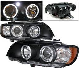 BMW X5 4 Car Option LED Dual Halo Projector Headlights - Black - LP-BX501BC-YD