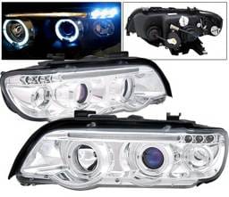 BMW X5 4 Car Option LED Dual Halo Projector Headlights - Chrome - LP-BX501CC-5