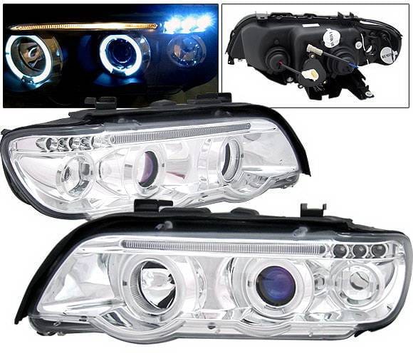 BMW X5 4 Car Option LED Dual Halo Projector Headlights - Chrome - LP-BX501CC-5
