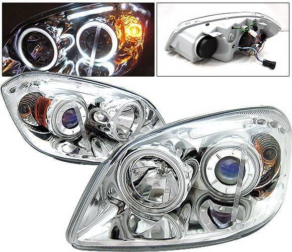 Chevrolet Cobalt 4 Car Option LED Halo Projector Headlights - Chrome CCFL - LP-CCBT05CB-KS