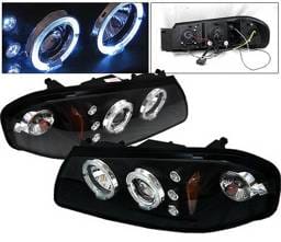 Chevrolet Impala 4 Car Option LED Halo Projector Headlights - Black - LP-CIM06BB-5
