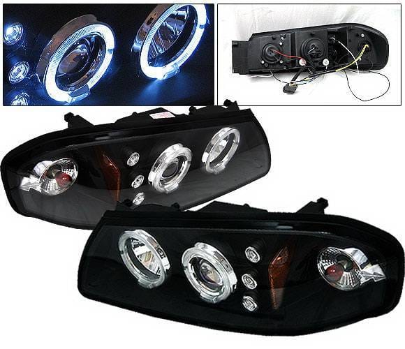 Chevrolet Impala 4 Car Option LED Halo Projector Headlights - Black - LP-CIM06BB-5