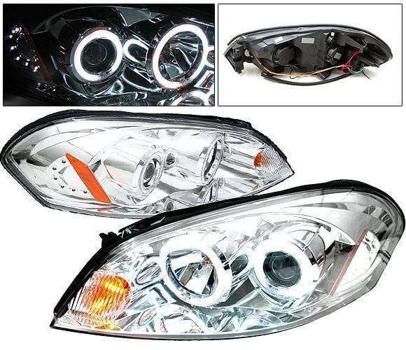 Chevrolet Impala 4 Car Option CCFL LED Halo Projector Headlights - Chrome - LP-CIM06CF-KS