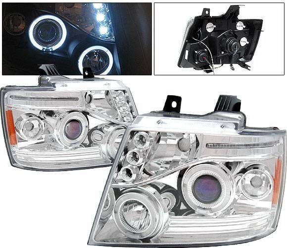 Chevrolet Suburban 4 Car Option LED Halo Projector Headlights - Chrome - LP-CTA07CB-5