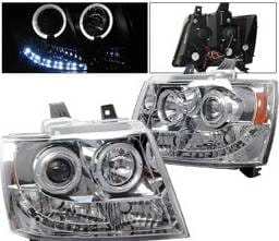 Chevrolet Avalanche 4 Car Option LED Halo Projector Headlights - Chrome - LP-CTA07CC-YD