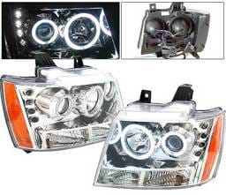 Chevrolet Tahoe 4 Car Option LED Halo Projector Headlights - Chrome - LP-CTA07CF-KS