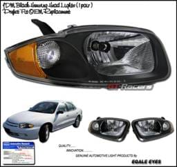Chevrolet Cavalier Custom Disco Black Headlights - LH-CAV03JM-KS