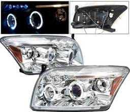 Dodge Caliber 4 Car Option LED Dual Halo Projector Headlights - Chrome - LP-DCAB06CB-5