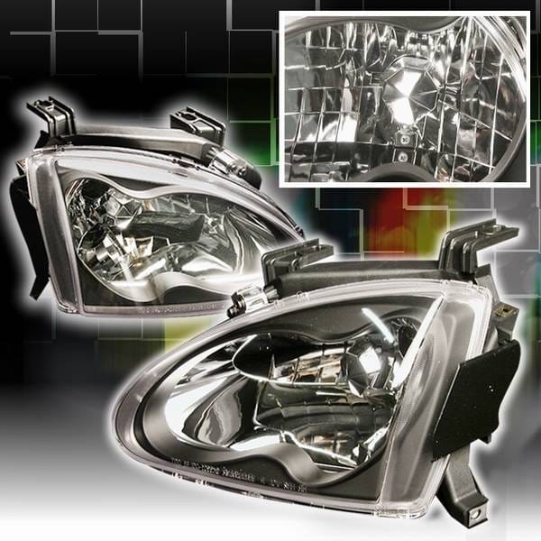 Honda Del Sol Custom Disco JDM Black Crystal Headlights - LH-DEL93JM