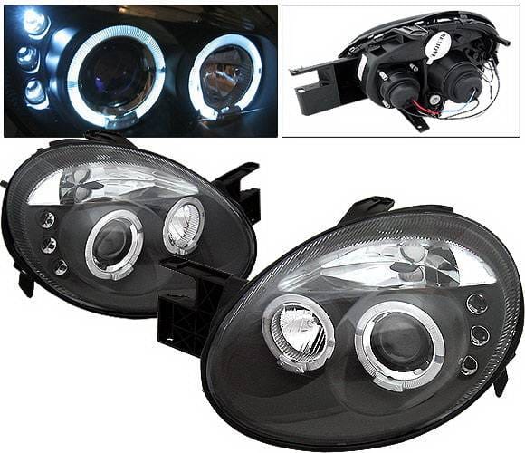 Dodge Neon 4 Car Option LED Halo Projector Headlights - Black - LP-DN03BC-5